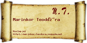 Marinkor Teodóra névjegykártya